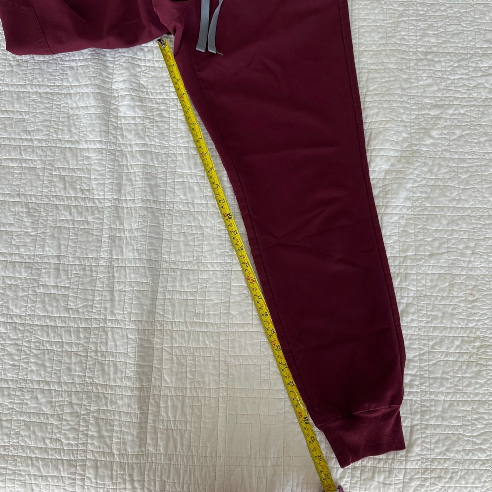 FIGS Zamora Jogger Scrub Pants Womens Small Burgundy Maroon Medical Uniform S - Picture 3 of 7